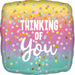 Thinking of You Pastel Dot 18-Inch Square Foil Balloon