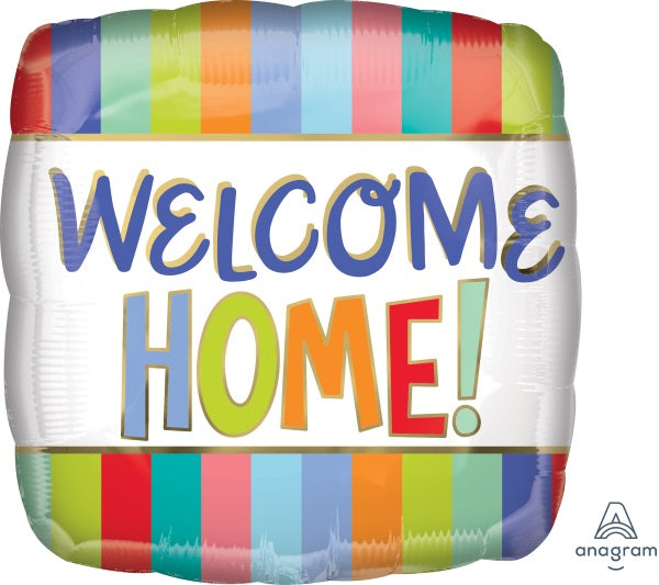 Welcome Home Stripes 18-Inch Square Foil Balloon