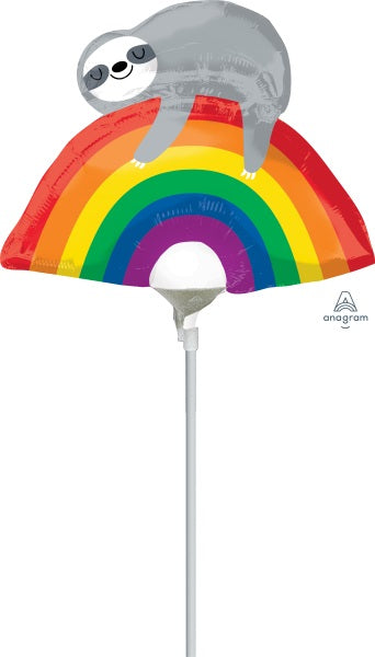 Rainbow Sloth Mini Shape Foil Balloon