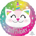 Birthday Caticorn 18 Inch Round Foil Balloon