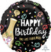 Happy Birthday Gold Bubbly 18" Round Foil Balloon