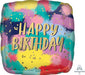 Painted Birthday Colours 18" Square Foil Balloon