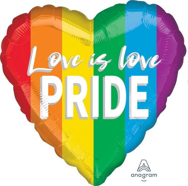 Love Is Love Pride Heart Foil Balloon, 18 Inch