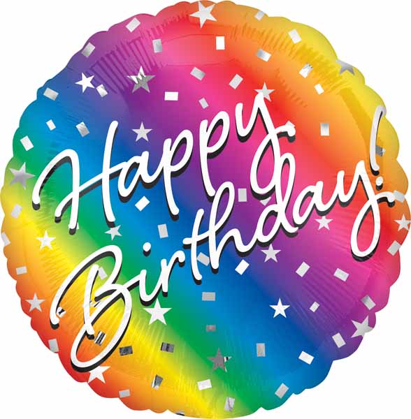 Happy Birthday Ombre 18 Inch Foil Balloon