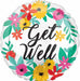 Floral Get Well 18 Inch Foil Balloon