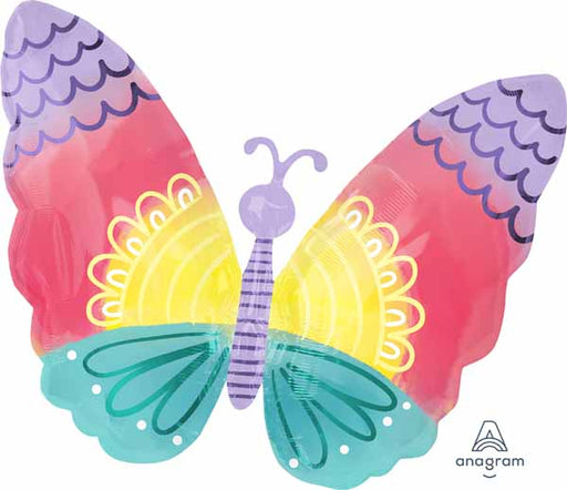18" Tie-Dye Butterfly Foil Balloon