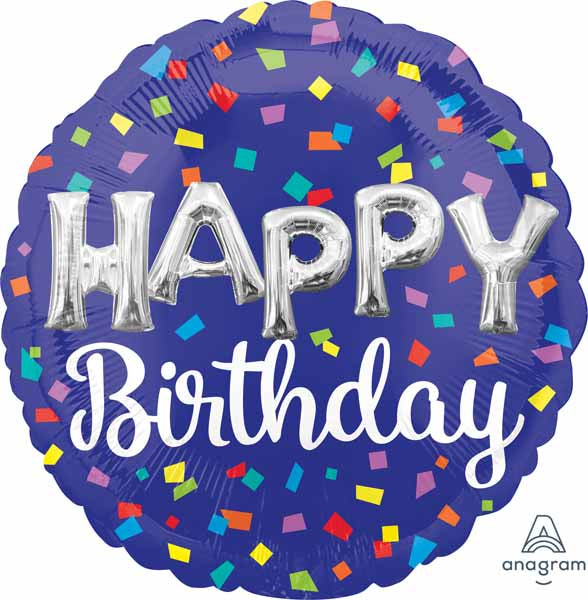 28-Inch Happy Birthday Balloon Letters Round Foil Balloon