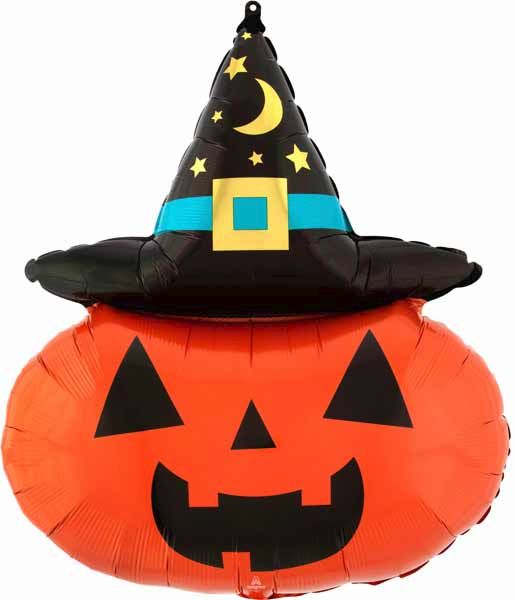 Witchy Pumpkin 28-Inch Halloween Foil Balloon