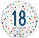 Confetti Happy 18th Birthday Round Foil Balloon, 18 Inch