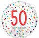 50th Birthday Confetti Print 18-Inch Round Foil Balloon