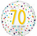 Confetti Happy 70th Birthday 18-Inch Round Foil Balloon