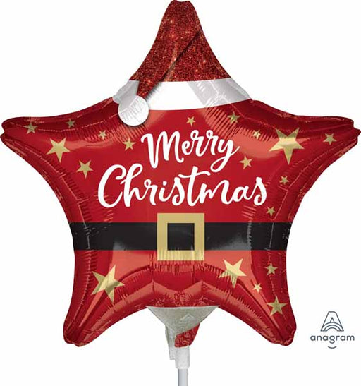 Santa Christmas Star 9-Inch Foil Balloon