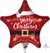 Santa Christmas Star 9-Inch Foil Balloon