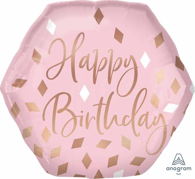 23-Inch Blush Birthday Shaped Foil Balloon