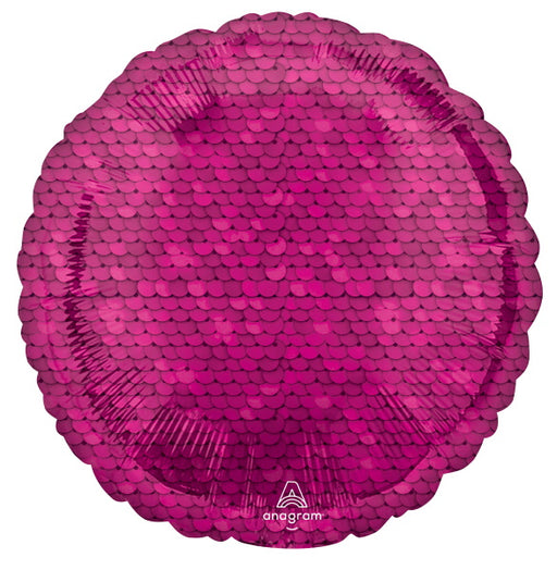 Bright Pink Sequins 18" Round Foil Balloon