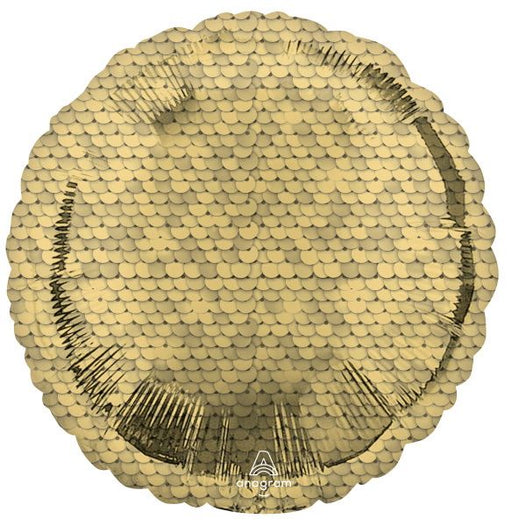 Glitter Gold Sequins 18-Inch Round Foil Balloon