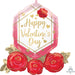 Happy Valentine's Day Gem & Roses 30-Inch Foil Balloon