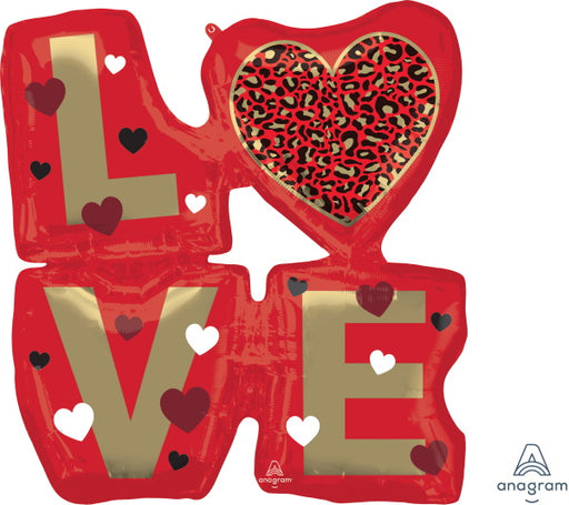 Love Animal Print 29-Inch Shaped Foil Balloon