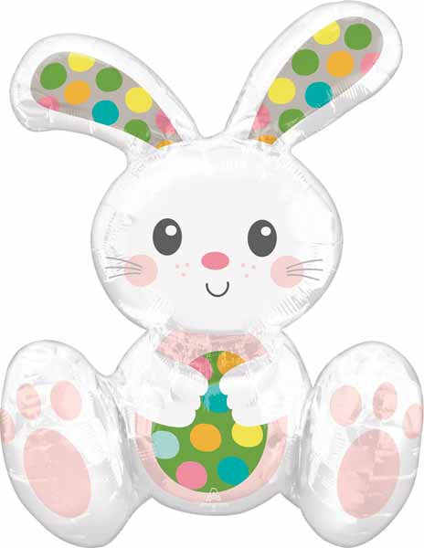 20-Inch Sitting Easter Bunny Foil Balloon