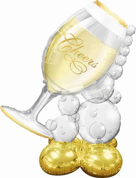 51-Inch Wine Glass AirLoonz Foil Balloon
