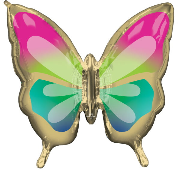 Tropical Butterfly 30-Inch Shaped Foil Balloon