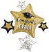 Grad Sparkle Cluster 35-Inch Foil Graduation Balloon