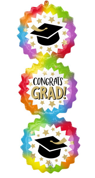 Grad Bursts 38" Jumbo Graduation Foil Balloon