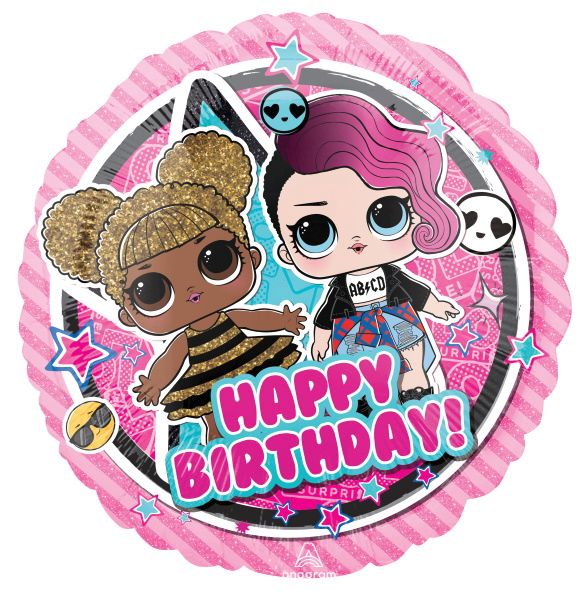 L.O.L. Surprise! Happy Birthday 18-Inch Round Foil Balloon