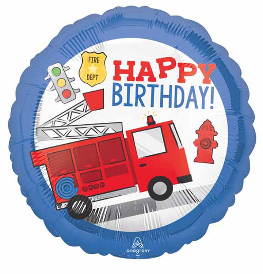 First Responder Happy Birthday 18-Inch Round Foil Balloon