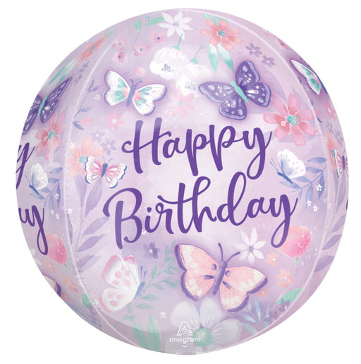 Flutters Happy Birthday Orbz Foil Balloon, 15 Inch
