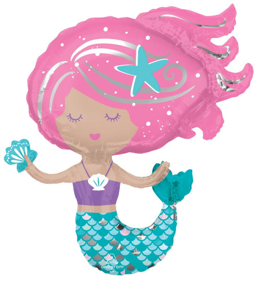 Shimmering Mermaid 29-Inch Shaped Foil Balloon