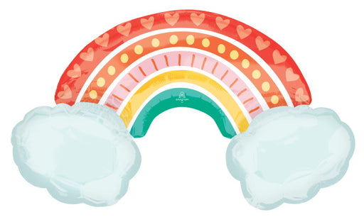 Retro Rainbow Shaped Foil Balloon, 37 Inch
