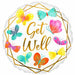 White and Gold Get Well 18-Inch Round Foil Balloon