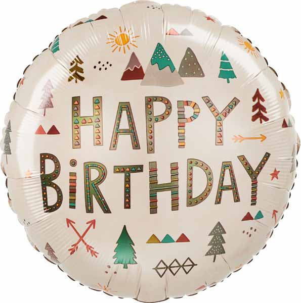 Wilderness Happy Birthday 18-Inch Round Foil Balloon