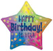 Happy Birthday Gold Dots 19" Holographic Star Foil Balloon