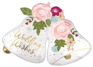 Satin Wedding Bells 33-Inch Foil Balloon