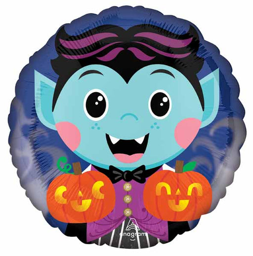 Cute Vampire 18" Round Halloween Foil Balloon