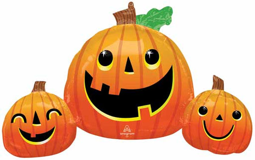 Smiley Pumpkin Trio 35-Inch Halloween Foil Balloon