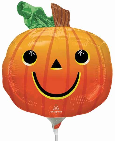 Smiley Pumpkin Mini Shape Foil Balloon