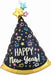 36-Inch Confetti New Year Hat Foil Balloon