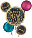 Colorful Confetti Happy New Year Foil Balloon Bouquet