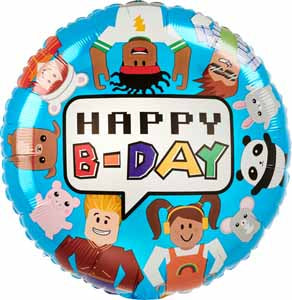 Happy Birthday Party Town 18-Inch Round Foil Balloon