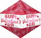 21" Happy Valentine's Day Ribbed Lines Anglez Foil Balloon