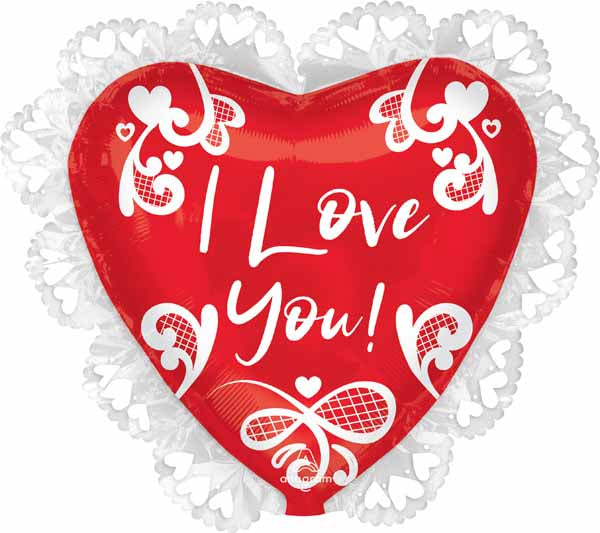 I Love You Lace 23" Foil Balloon