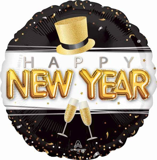 Pop Clink Cheers New Year's 18-Inch Round Foil Balloon