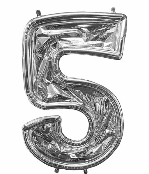 Silver Number 5 BalloonFormz Mosaic Balloon Frame, 49 Inch