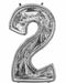Silver Number 2 BalloonFormz Mosaic Frame, 52 Inch