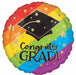 Bold Rainbow Grad 19" Round Foil Graduation Balloon