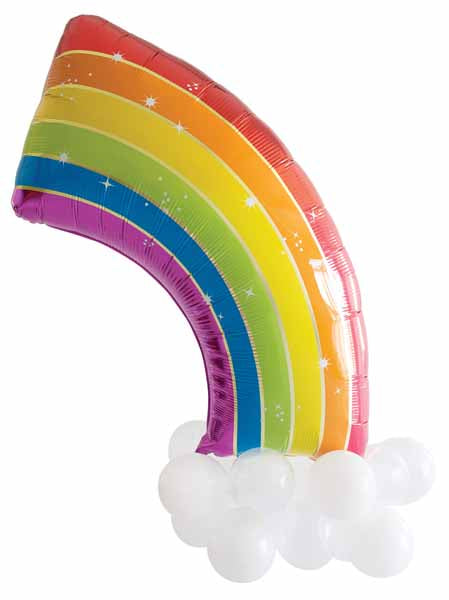 45-Inch Rainbow Foil Balloon Kit with Latex Accents