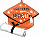 True to School Orange 25-Inch Graduation Foil Balloon